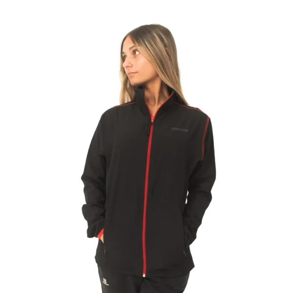 Campera deportiva Vortrek Mujer CHARVIN color Negro-Rojo - Imagen 2