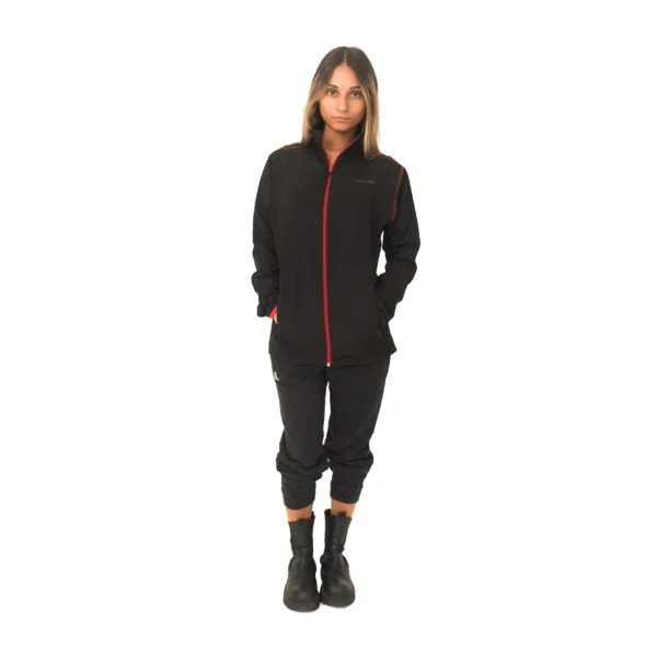 Campera deportiva Vortrek Mujer CHARVIN color Negro-Rojo - Imagen 3