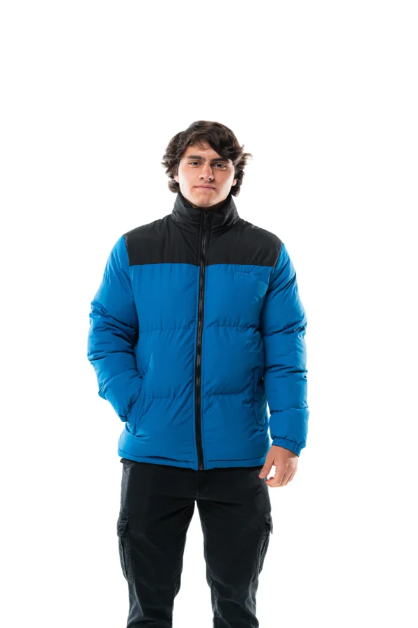 Campera Vortrek Hombre Puffer dos colores Negro-Azul 21117610 - Imagen 2