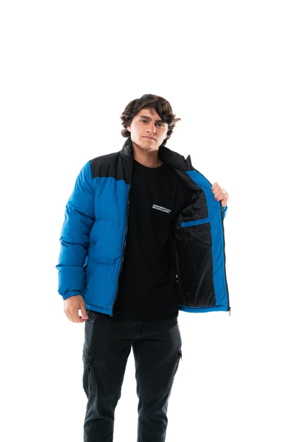 Campera Vortrek Hombre Puffer dos colores Negro-Azul 21117610 - Imagen 4