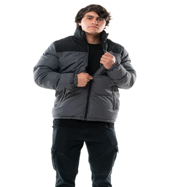 Campera Vortrek Hombre Puffer dos colores Negro-Gris 21117610 - Imagen 2