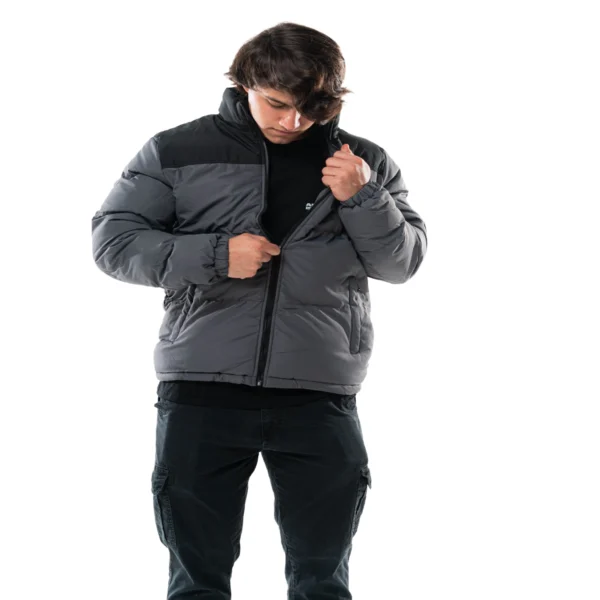 Campera Vortrek Hombre Puffer dos colores Negro-Gris 21117610 - Imagen 3