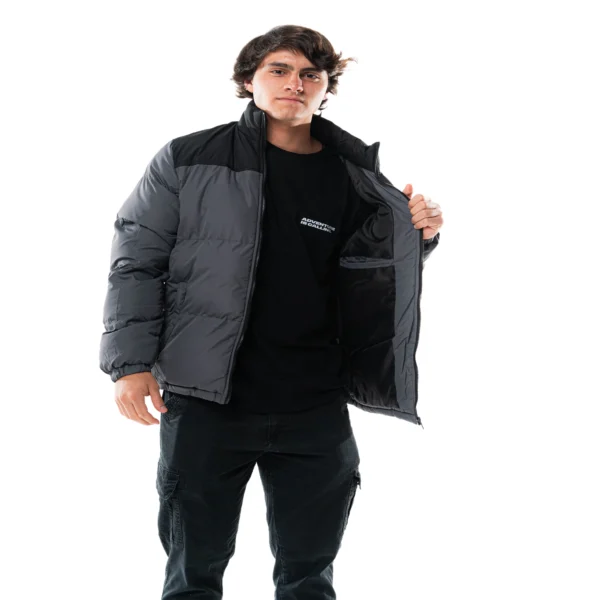 Campera Vortrek Hombre Puffer dos colores Negro-Gris 21117610 - Imagen 4