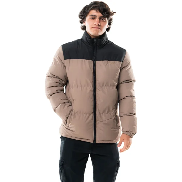 Campera Vortrek Hombre Puffer dos colores Negro-Marron claro 21117610 - Imagen 6