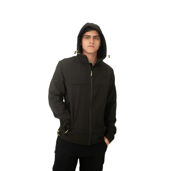Campera Vortrek Hombre SOFTSHELL 29117224 con Capucha color Negro - Imagen 4