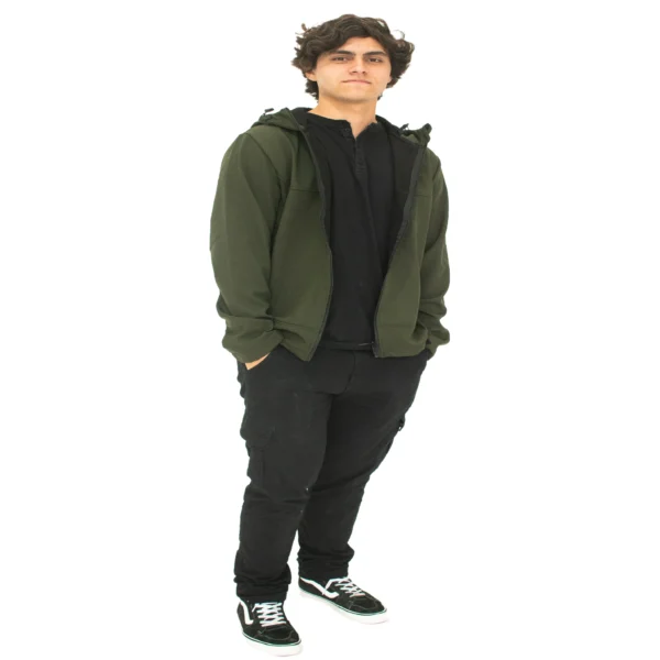 Campera Vortrek Hombre SOFTSHELL 29117224 con Capucha color Verde - Imagen 6