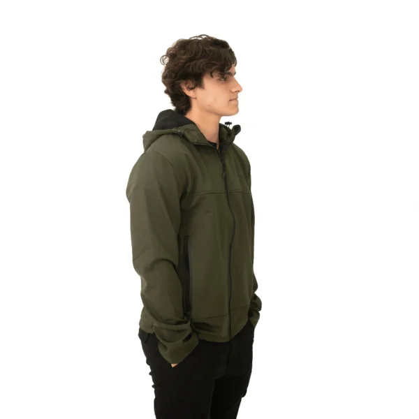 Campera Vortrek Hombre SOFTSHELL 29117224 con Capucha color Verde - Imagen 3