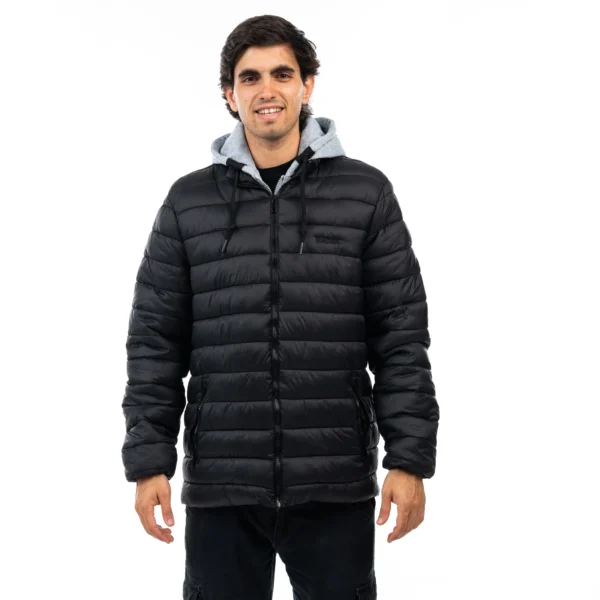 Campera Vortrek hombre uniqlo desmontable capucha friza algodon color negro - Imagen 6
