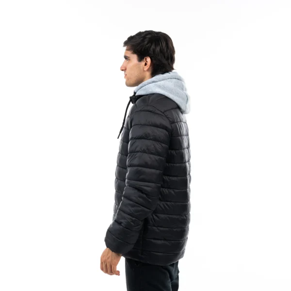 Campera Vortrek hombre uniqlo desmontable capucha friza algodon color negro - Imagen 2