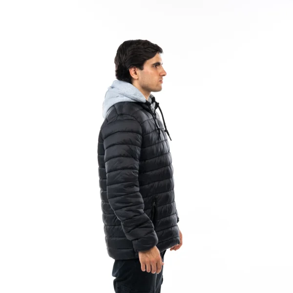 Campera Vortrek hombre uniqlo desmontable capucha friza algodon color negro - Imagen 4