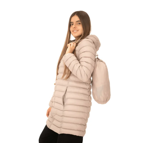 Campera Vortrek Mujer 21217531 Larga con Capucha Poliamida color Arena - Imagen 2