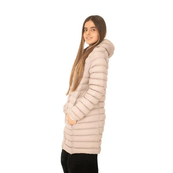 Campera Vortrek Mujer 21217531 Larga con Capucha Poliamida color Arena - Imagen 3