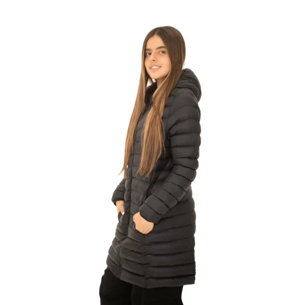 Campera Vortrek Mujer 21217531 Larga con Capucha Poliamida color Negro - Imagen 3