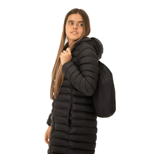 Campera Vortrek Mujer 21217531 Larga con Capucha Poliamida color Negro - Imagen 4