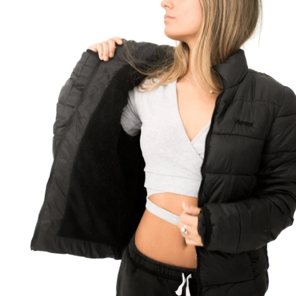 Campera Vortrek Mujer 21217643 Puffer Poliamida y corderito color Negro - Imagen 3