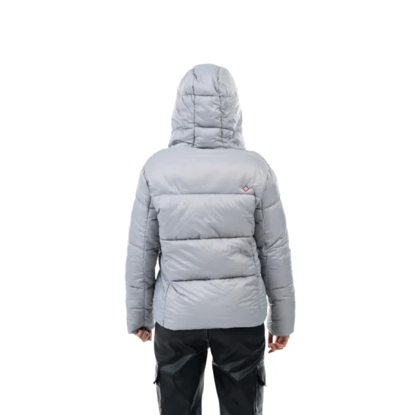 Campera Vortrek Mujer Puffer con Capucha color Gris claro 21217701 - Imagen 5