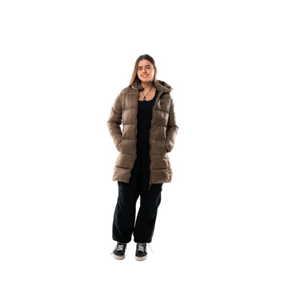 Campera Vortrek Mujer Puffer larga Capucha desmontable color Marron 221217731DDM - Imagen 3