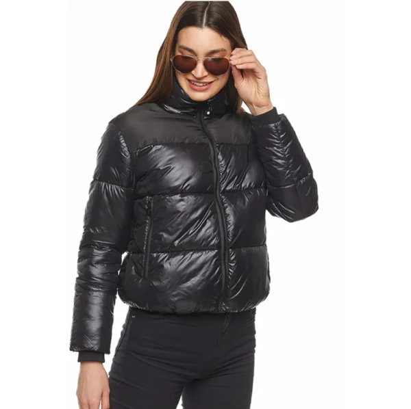 Campera Vortrek Puffer Mujer Negro Brillante - Imagen 4