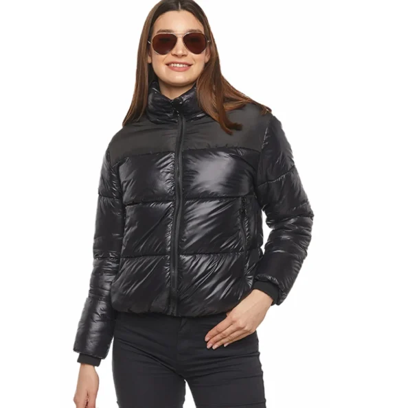 Campera Vortrek Puffer Mujer Negro Brillante - Imagen 6
