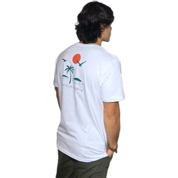 REMERA VORTREK COTTON BLACK BEACH Manga Corta Hombre Color Blanco - Imagen 4
