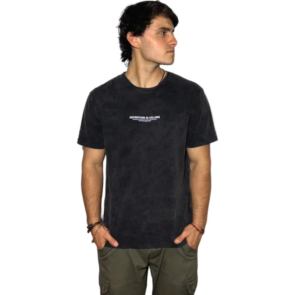 REMERA VORTREK COTTON BLACK CALLING Manga Corta Hombre Color Gris Melange - Imagen 5
