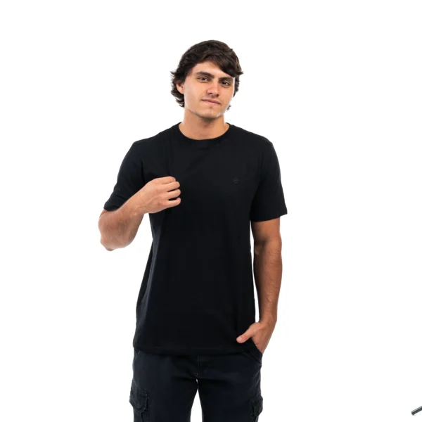 Remera VORTREK COTTON BLACK MINIMAL manga corta hombre color negro - Imagen 5