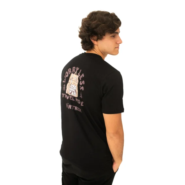 Remera VORTREK COTTON BLACK REISEN manga corta hombre color negro - Imagen 4