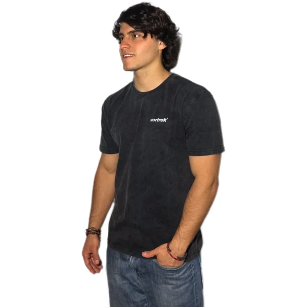 REMERA VORTREK COTTON BLACK SWISS Manga Corta Hombre Color Gris Melange - Imagen 2