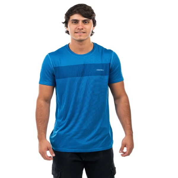 Remera VORTREK STRIPE manga corta color azul - Imagen 6