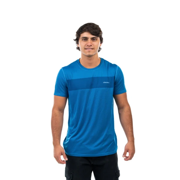 Remera VORTREK STRIPE manga corta color azul - Imagen 5