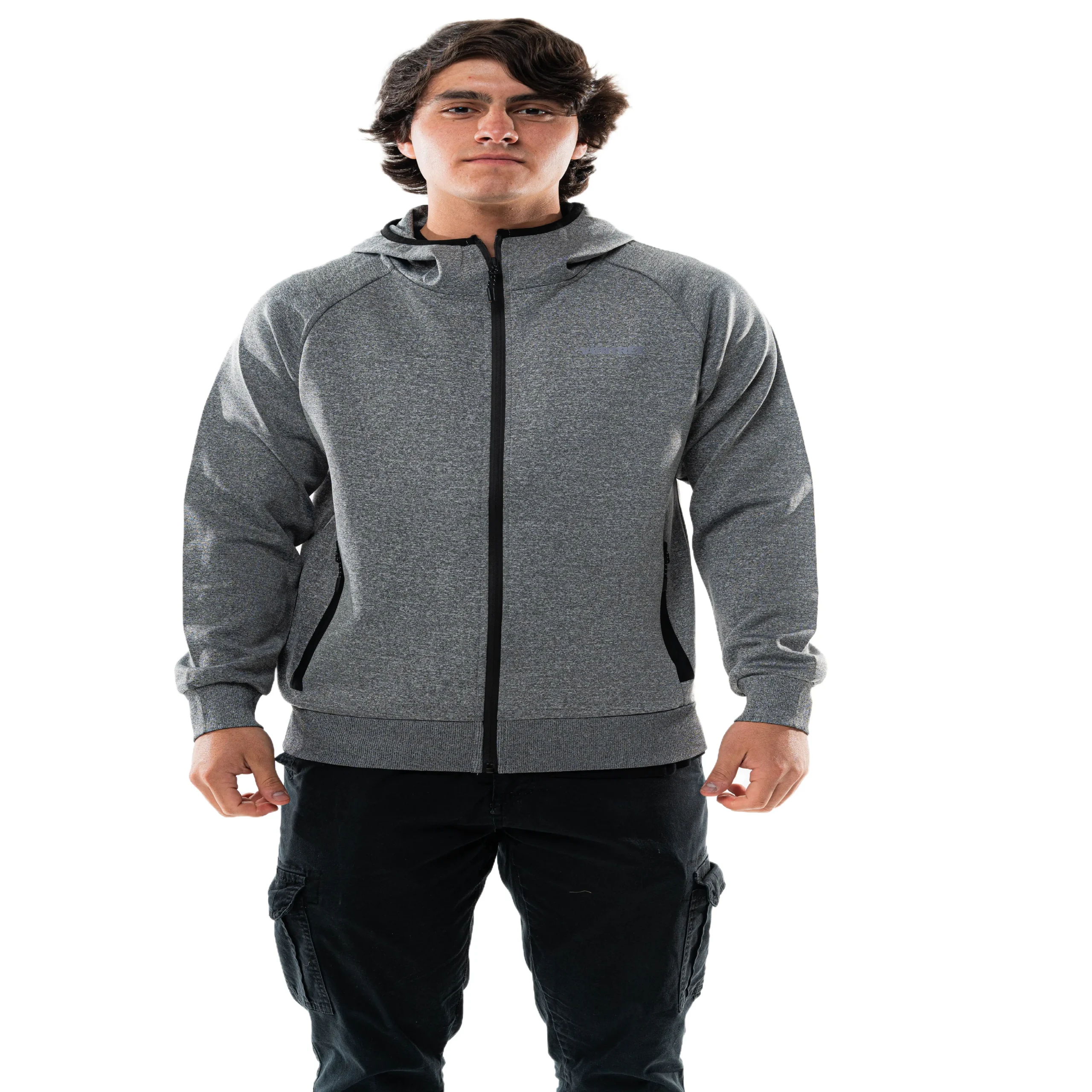 Campera deportiva Vortrek Hombre con capucha color Gris melange 29117427