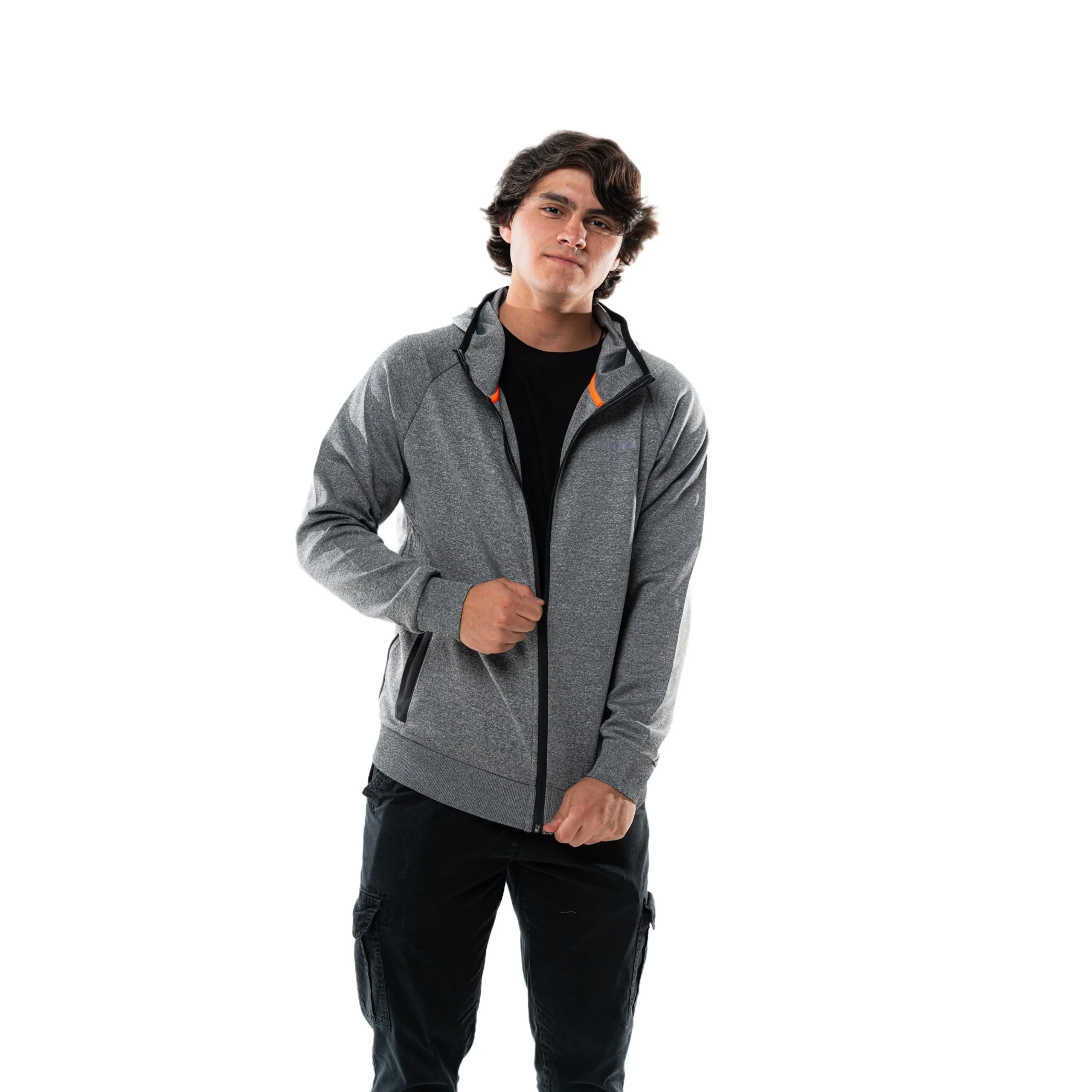 Campera deportiva Vortrek Hombre con capucha color Gris melange 29117427 - Imagen 2