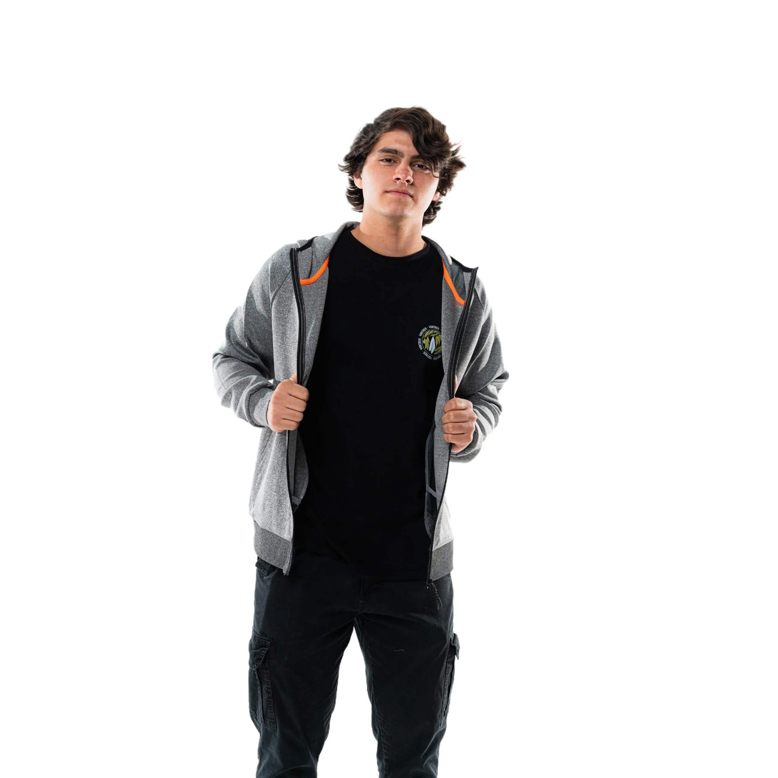 Campera deportiva Vortrek Hombre con capucha color Gris melange 29117427 - Imagen 4