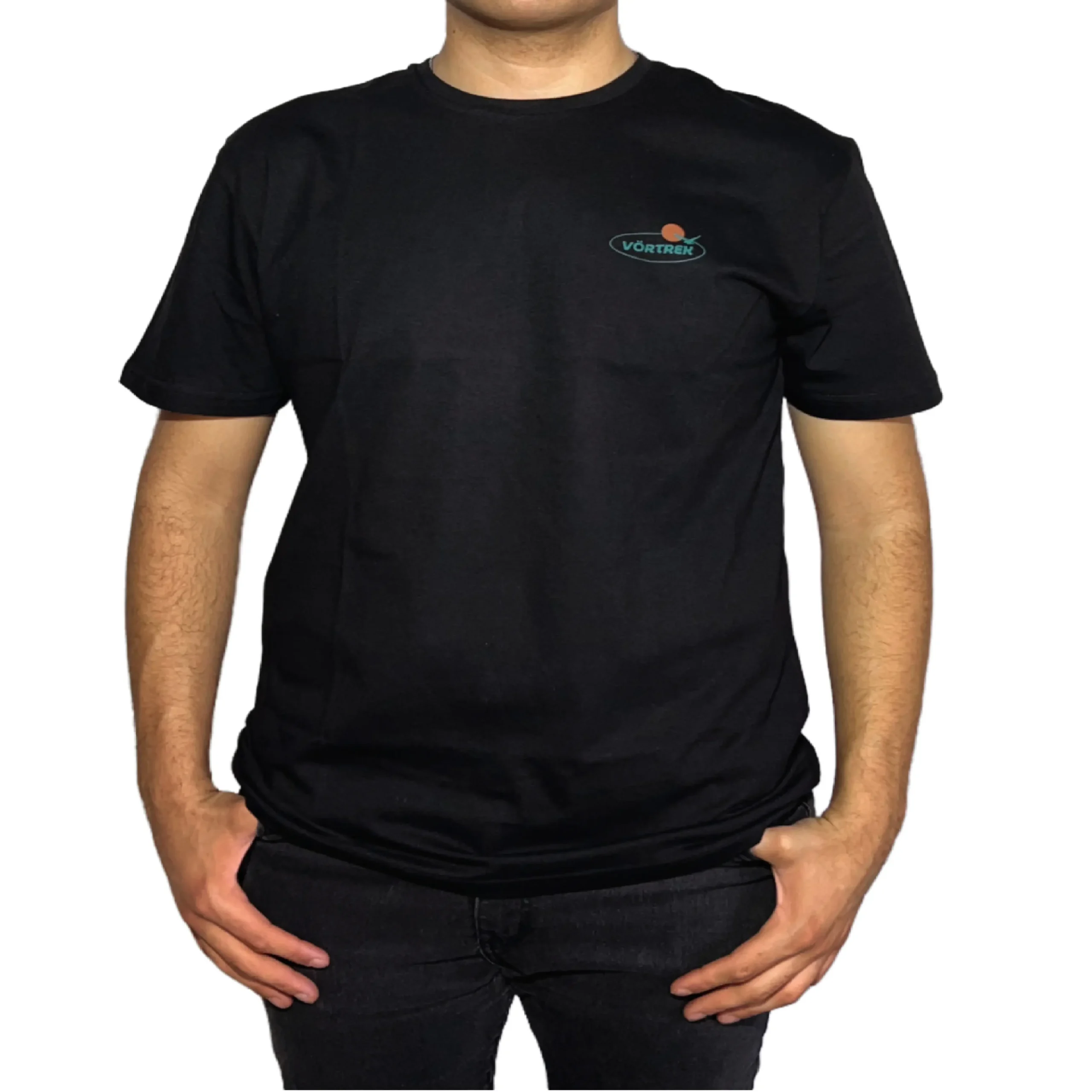 REMERA VORTREK COTTON BLACK BEACH Manga Corta Hombre Color Negro