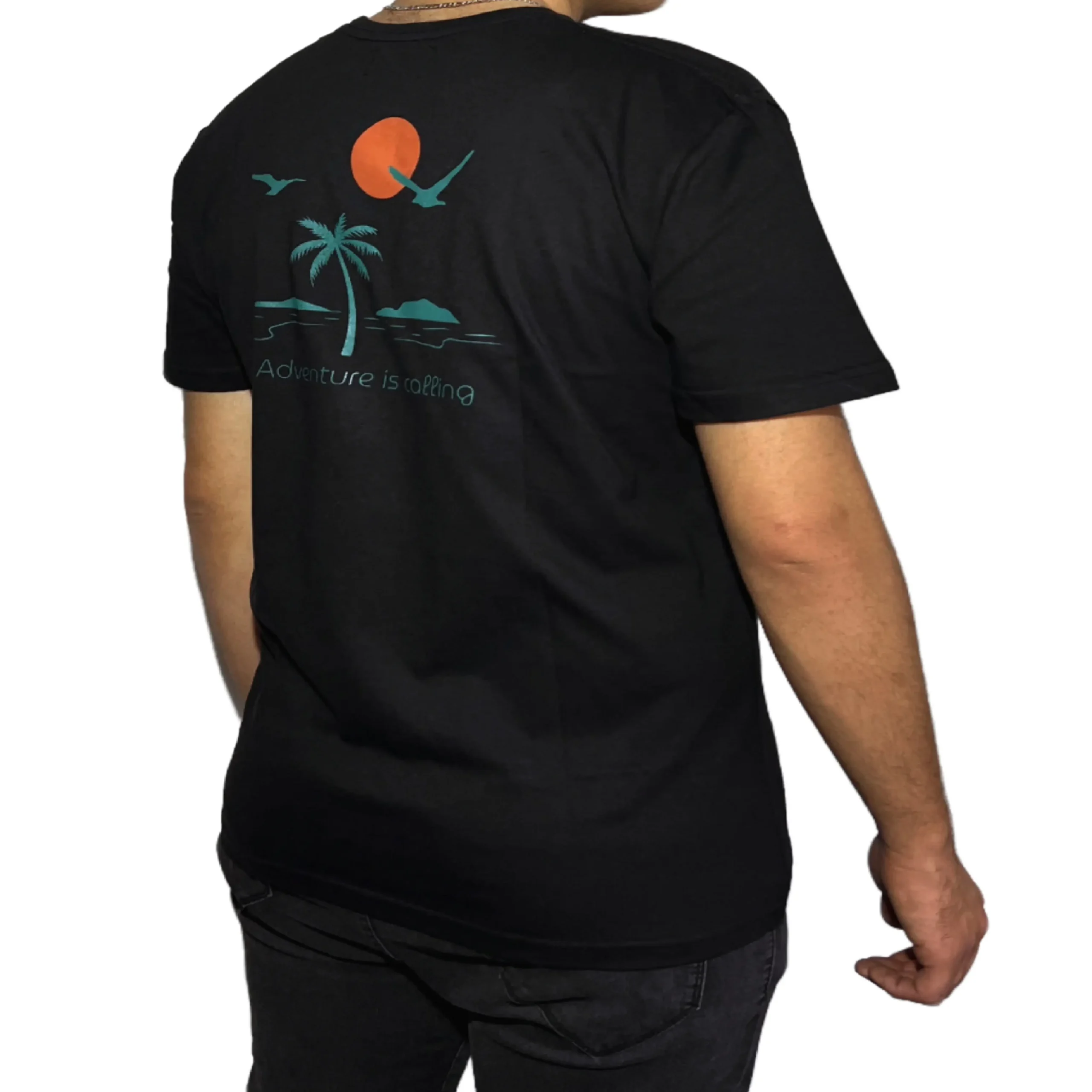 REMERA VORTREK COTTON BLACK BEACH Manga Corta Hombre Color Negro - Imagen 2