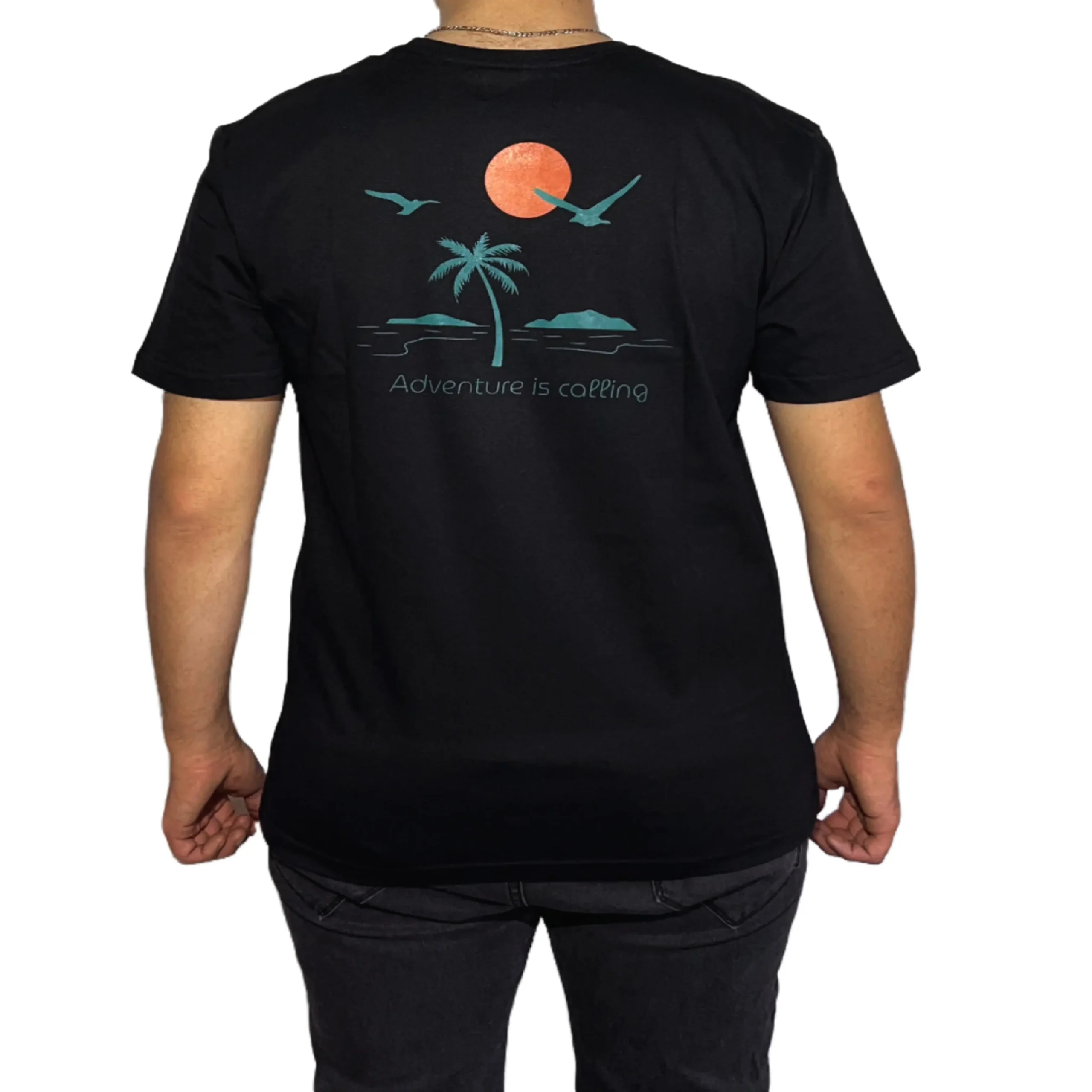 REMERA VORTREK COTTON BLACK BEACH Manga Corta Hombre Color Negro - Imagen 3