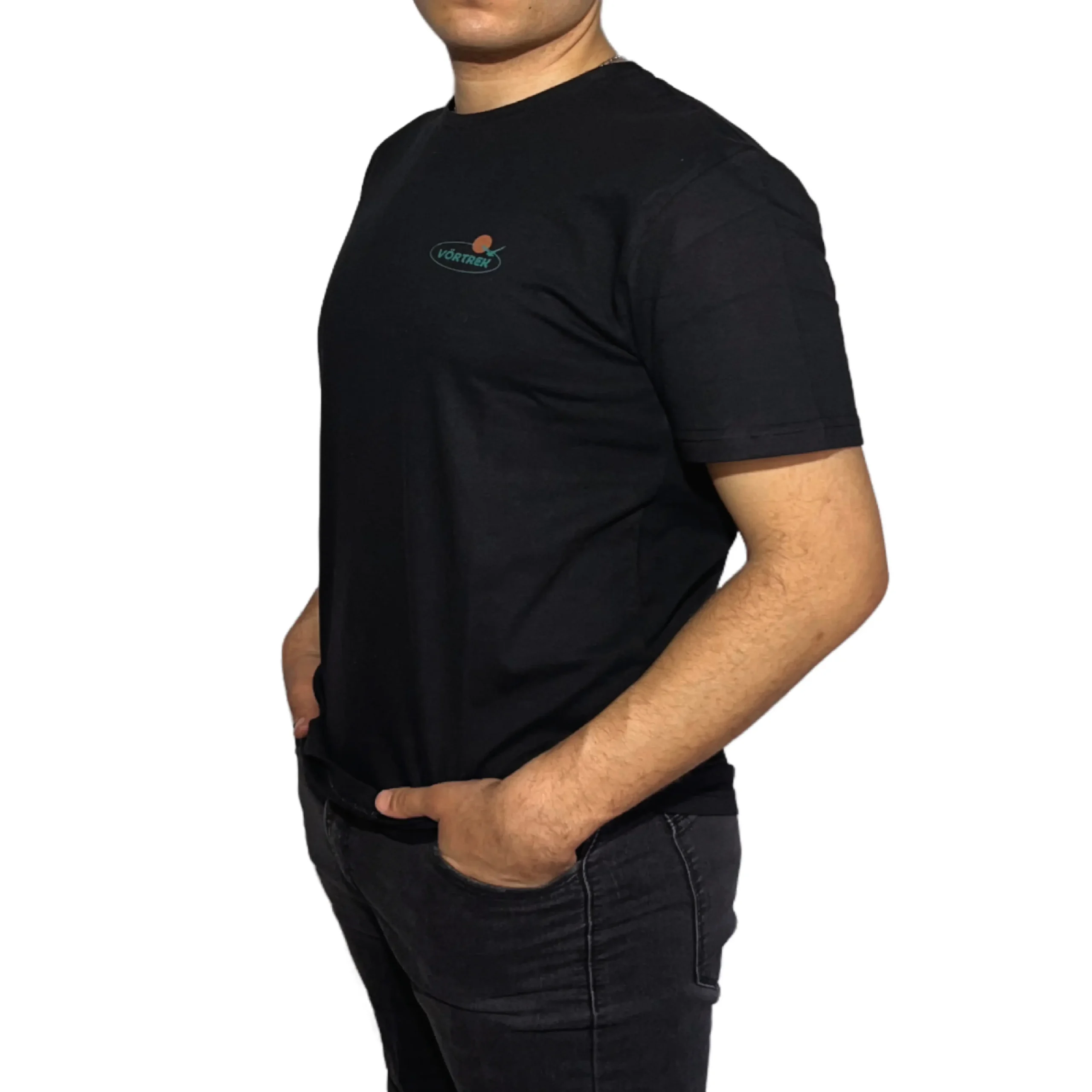 REMERA VORTREK COTTON BLACK BEACH Manga Corta Hombre Color Negro - Imagen 4