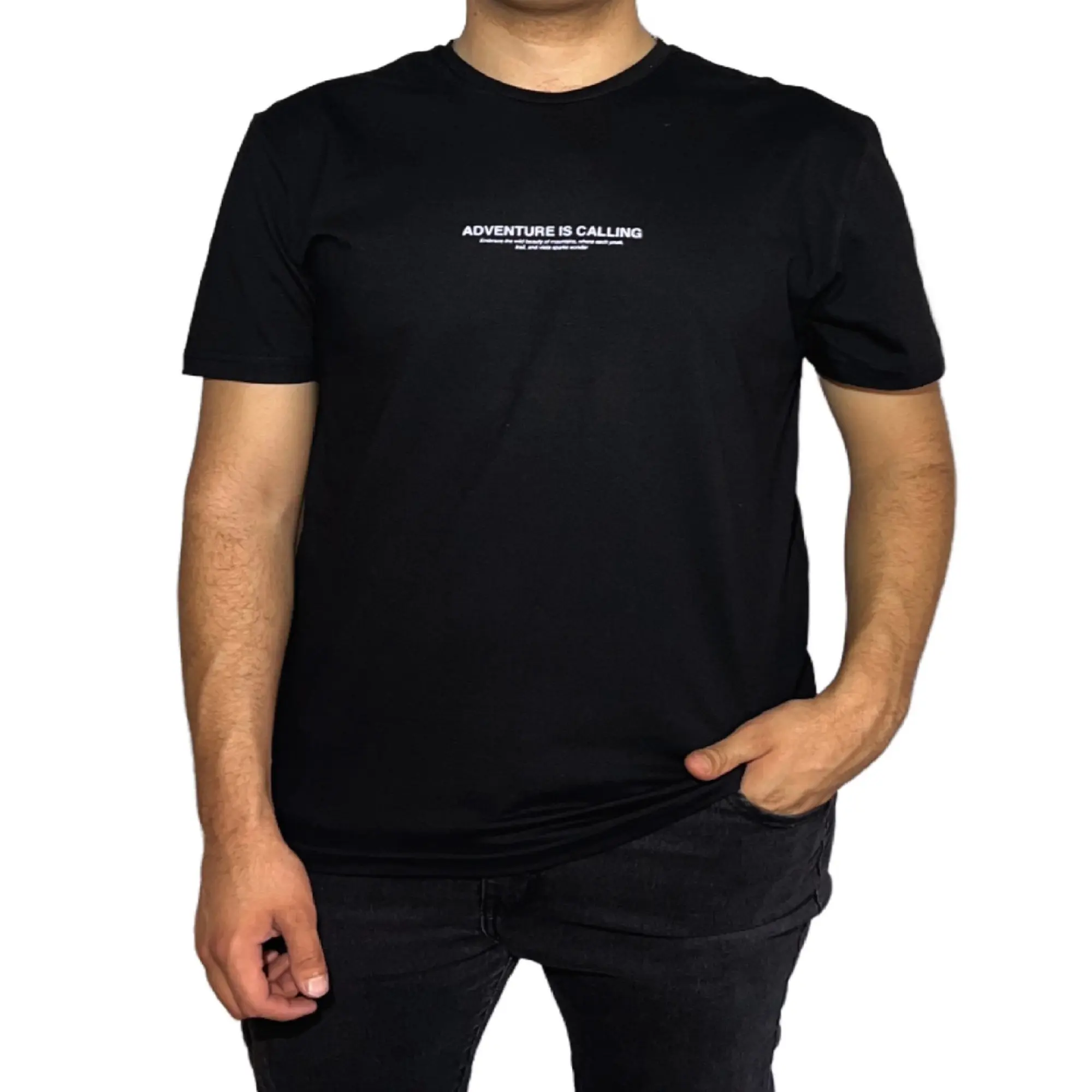 REMERA VORTREK COTTON BLACK CALLING Manga Corta Hombre Color Negro