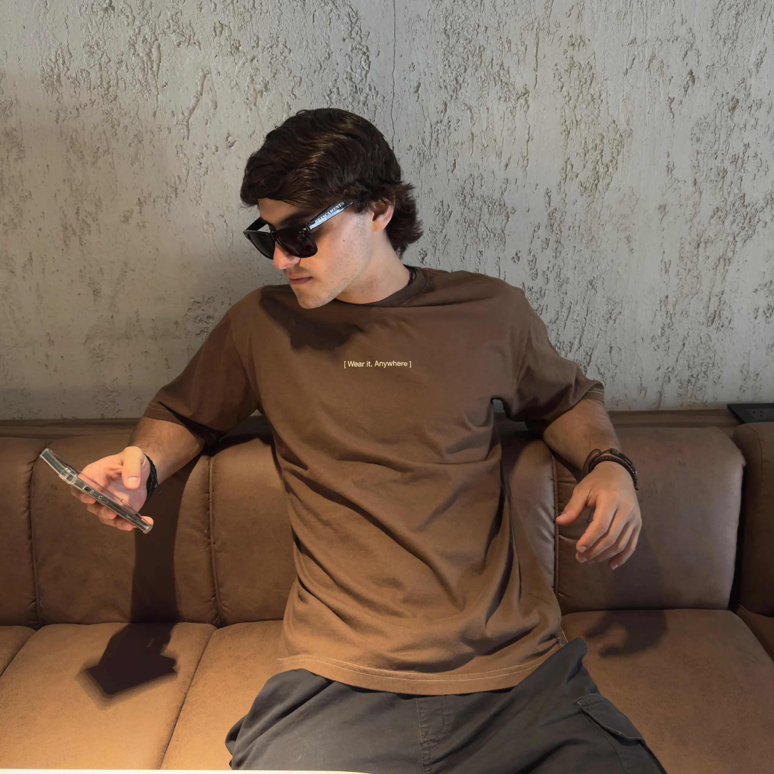 Remera Vortrek drop Minimal color chocolate - Imagen 3