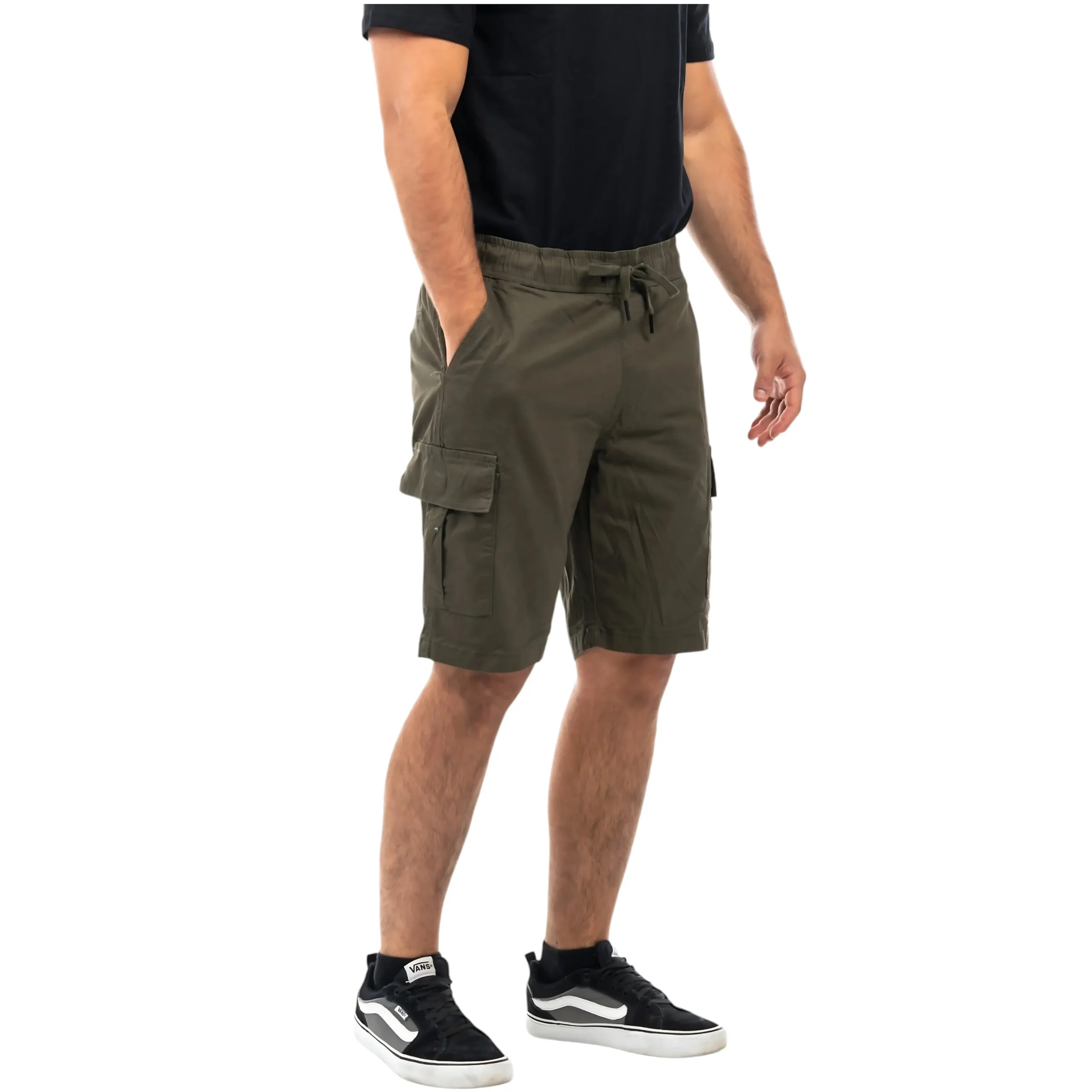 Bermuda SHORT JOGGER hombre color verde militar