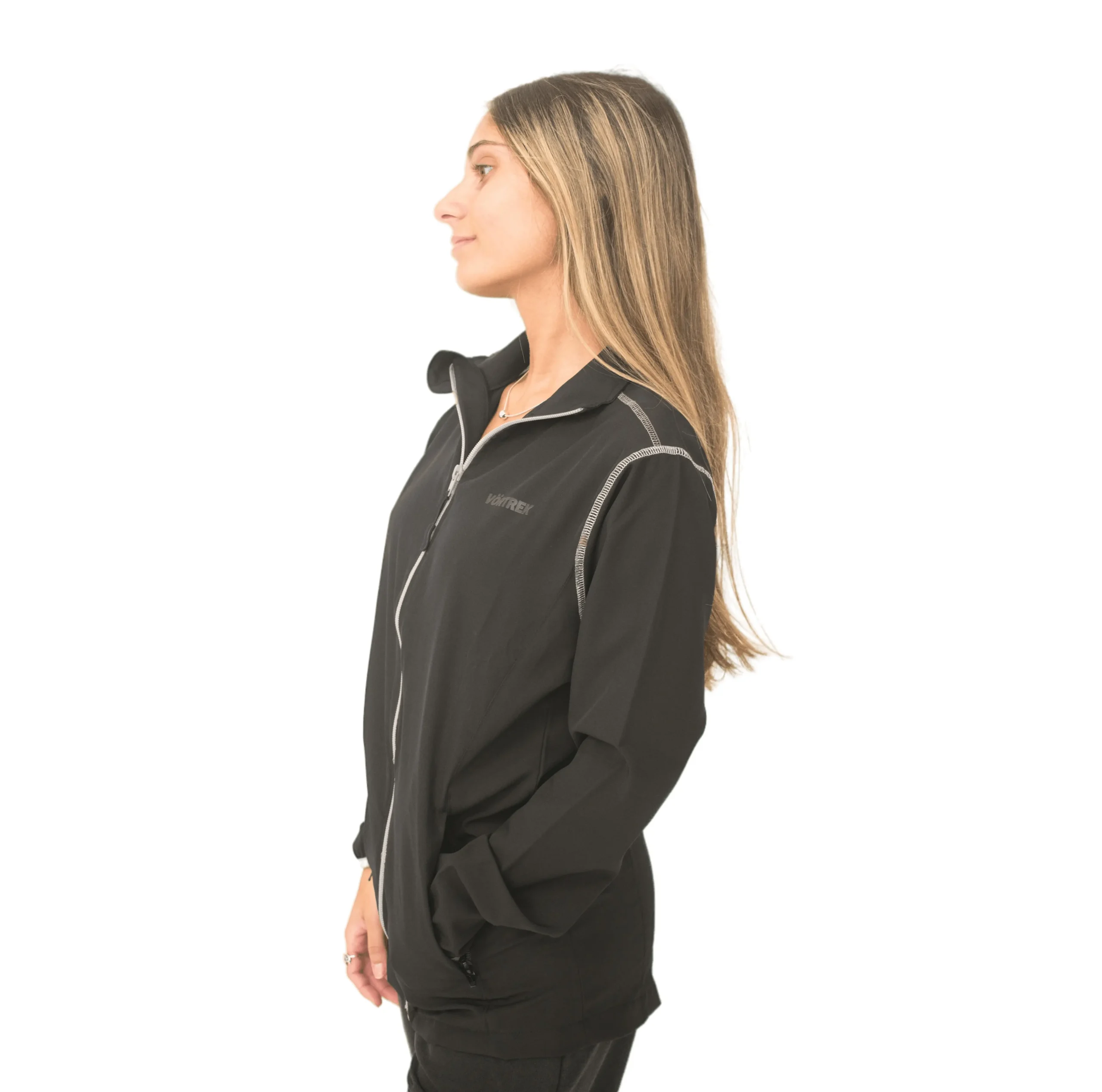 Campera deportiva Mujer CHARVIN color Negro-Gris - Imagen 2